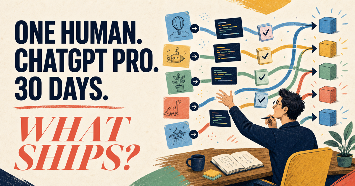 One human. ChatGPT Pro. 30 days. What ships?